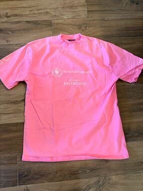 Balenciaga Pink World Food Programme Logo Tee